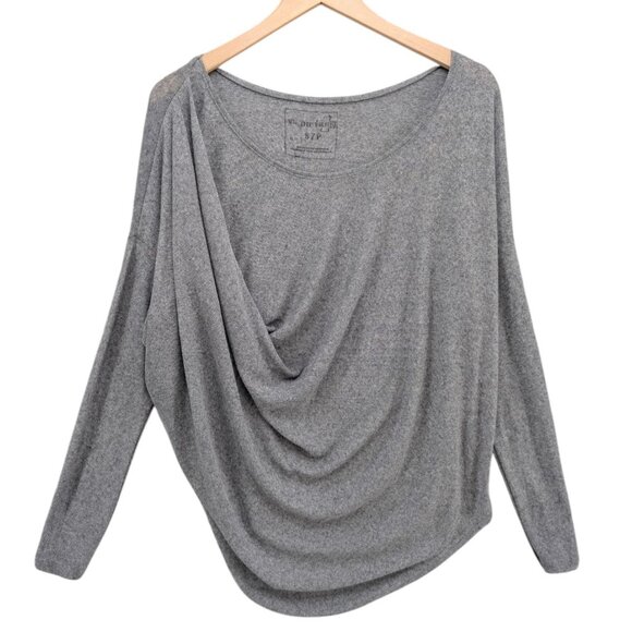 We The Free People Drape Top Womens Grey Long Sleeve Thin Lightweight Size S - Picture 1 of 8